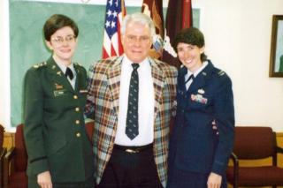 Kit Ryan '80 while being promoted to major in the US Nurse Corps.