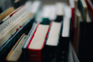 Books on a shelf