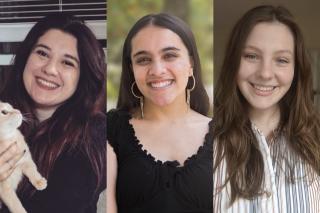 Headshots of Makayla Martorana, Saloni Kumar and Hannah Bishop