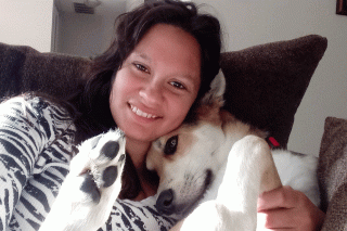 Headshot of Danielle Ehrnstein with dog