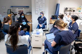 Nursing students in the Nursing Simulation Lab