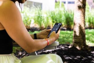 Student Using Cell Phone