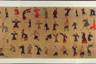 Illustration from the Daoyin tu demonstrating exercises for improving health, as part of the “nourishing life” branch of Chinese medicine