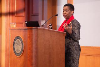 Dr. Ena Williams at the Dotson Bridge and Mentoring Program Lectureship Event. Photograph by Ashley Purvis.