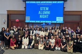 A group of Simmons STEM students and alums