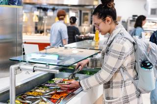 Student at salad bar