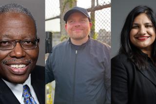 Photos of Harold Cox, Brendan Little, and Sumbul Siddiqui