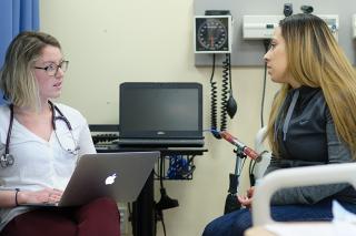 Nursing students working in Sim Lab