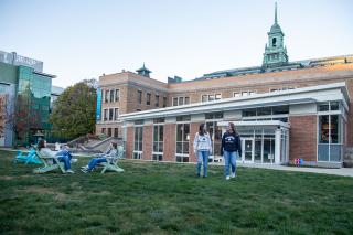 Students on the academic quad at Simmons University