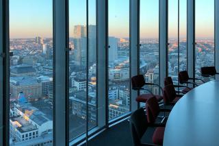 Windows of office conference room