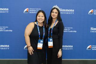 Two Simmons students who attended the Simmons Leadership Conference in 2025