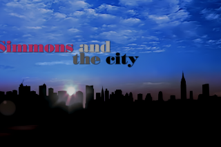 Simmons and the City text over NYC skyline.
