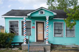 Barber Shop damaged by Hurricane Katrina, 2005, located in Ninth Ward, New Orleans, Louisiana"  Carol M. Highsmith - Carol M. Highsmith's America, Library of Congress, Prints and Photographs Division.