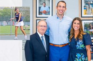Alex Yudelevich Newman (R) and two other inductees into the Ronnie Arrow Jewish Sports Hall of Fame.