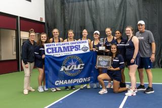 The Simmons Sharks Tennis team win the NAC Championship