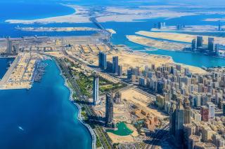 An aerial view of Abu Dhabi