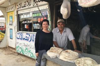 Karen Fisher at a market