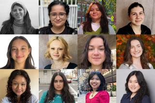 A collage of portraits of the twelve Simmons University SURPASS Scholars for 2024