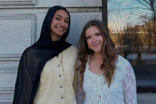 Aseya Mahamed ’27 and Kamryn Sanborn ’28