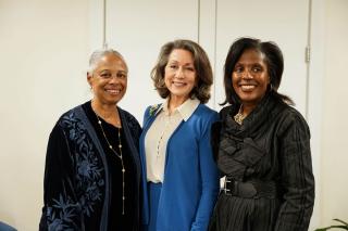 Ann Fudge ’73, ’98HD, Susan Goldberg, and President Lynn Perry Wooten at the Ifill Forum 2026