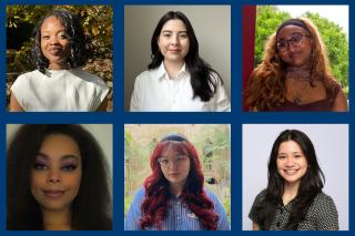 The six Simmons students who received the 2026 Senior Scholar Award