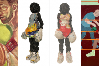 Trustman Gallery Presents Misfits. Image shows art related to boxing.