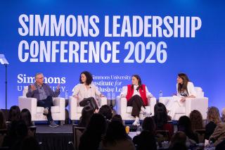 Walter Jones, Amina Bulman, Susie Piotrkowski, and Justine Pouravelis at the 2026 Simmons Leadership Conference