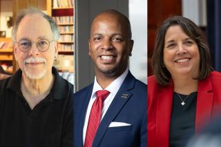 The 2026 Honorary Degree Recipients: Gregory Maguire ‘78MA, Dr. Anthony Estreet, and Massachusetts Lieutenant Governor Kim Driscoll 