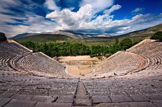 The ancient theater of Epidaurus (Epidavros), Argolida (Argolis), Peloponnese, Greece