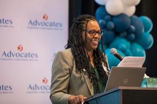 Advocates president and CEO Regina Marshall speaking at a recent Advocates event.