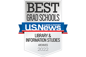 U.S. News & World Report Best Grad Schools Badge for Library & Information Studies, Archives