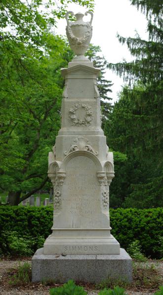 Grave of John and Ann Simmons, Mt. Auburn Cemetery, Cambridge, photograph by Bostonian13, courtesy of Wikimedia Commons and Creative Commons.