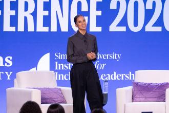 Misty Copeland speaking at the 2026 Simmons Leadership Conference. Jill Person Photography.
