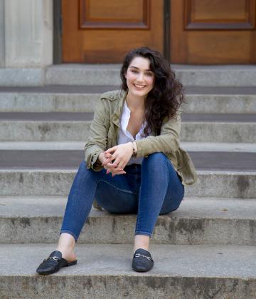 Maralee Mitchell sitting on steps