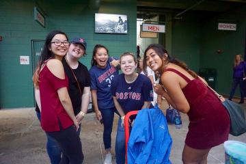 Students at Fenway Park