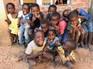Smiling children in Malawi