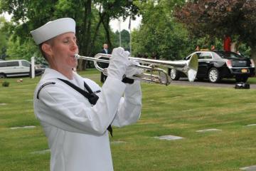 Vin Sowders playing the trumpet.