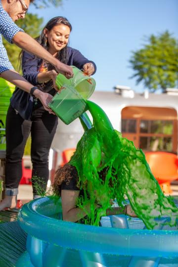 Yasmine Ebeed getting slimed.