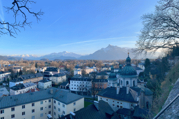 View of walk towards Salzburg city center
