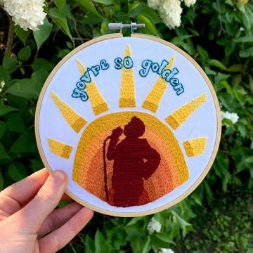 Grace Gile's embroidery "You're so Golden"