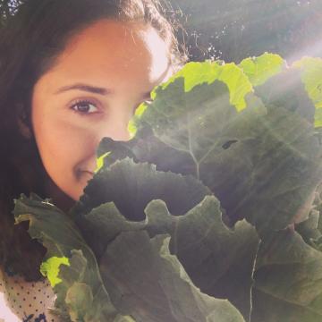 Erica Moura gardening.