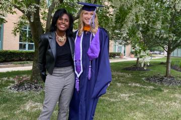President Wooten with Summer Beuthin, who graduated from our Master’s of Nursing program. 