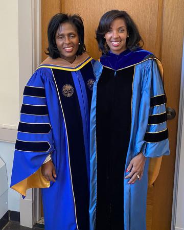 President Lynn Perry Wooten and Dean of the Wharton School of the University of Pennsylvania Erika James