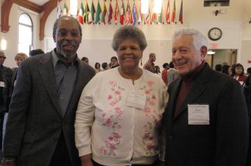 Dr. Reginald Jackson, Professor Emeritus of Communications, Betty, and Dr. Mark Solomon, Professor Emeritus of History