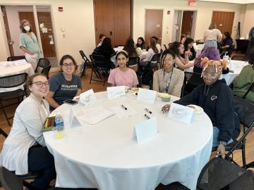 A group of students at the first DREAM program meet and greet.
