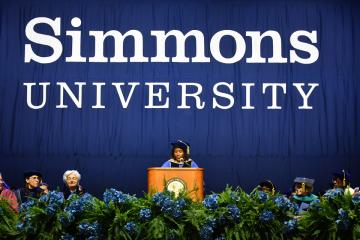 President Wooten addresses the crowd at the 2025 Commencement ceremony