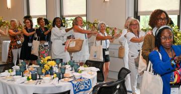 The Class of 1975 during their Daisy Chain introduction at Reunion 2025