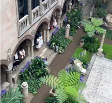 The courtyard at the Isabella Stewart Gardner Museum