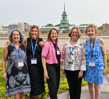 Alumnae/i at the Class of 1980 Reception: Roberta Fine DiNitto '80, Sonya Bertini '80, Eve M. Jelstrom '77, Joyce L. Eldon '80, Pamela L. Roberts '80