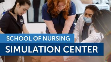 Students working in the School of Nursing Simulation Center